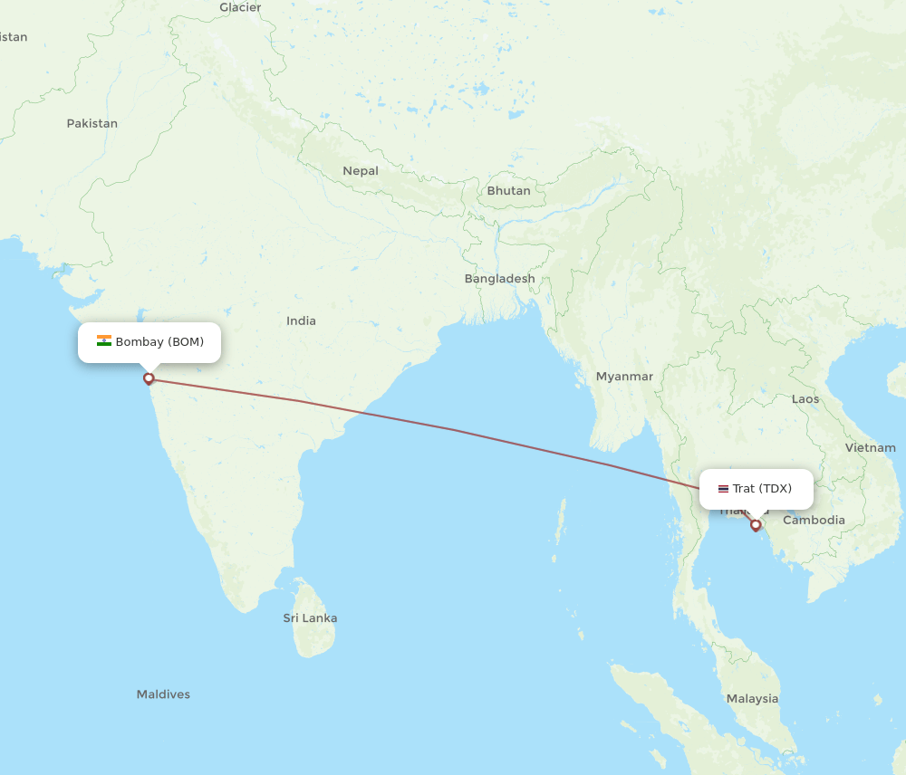 TDX-BOM flight routes