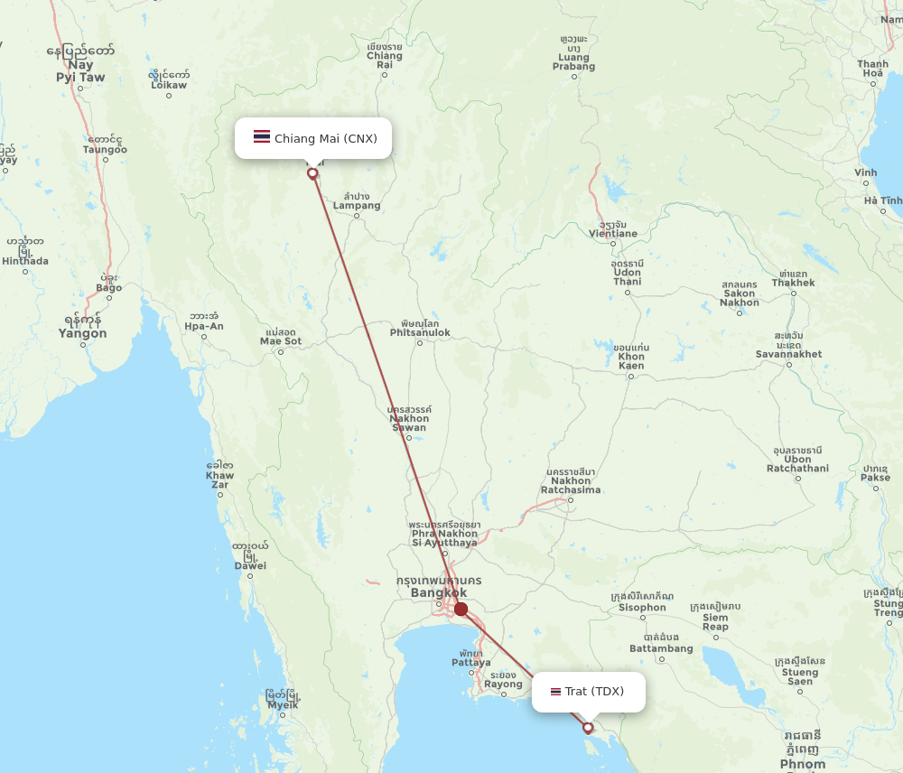 TDX-CNX flight routes