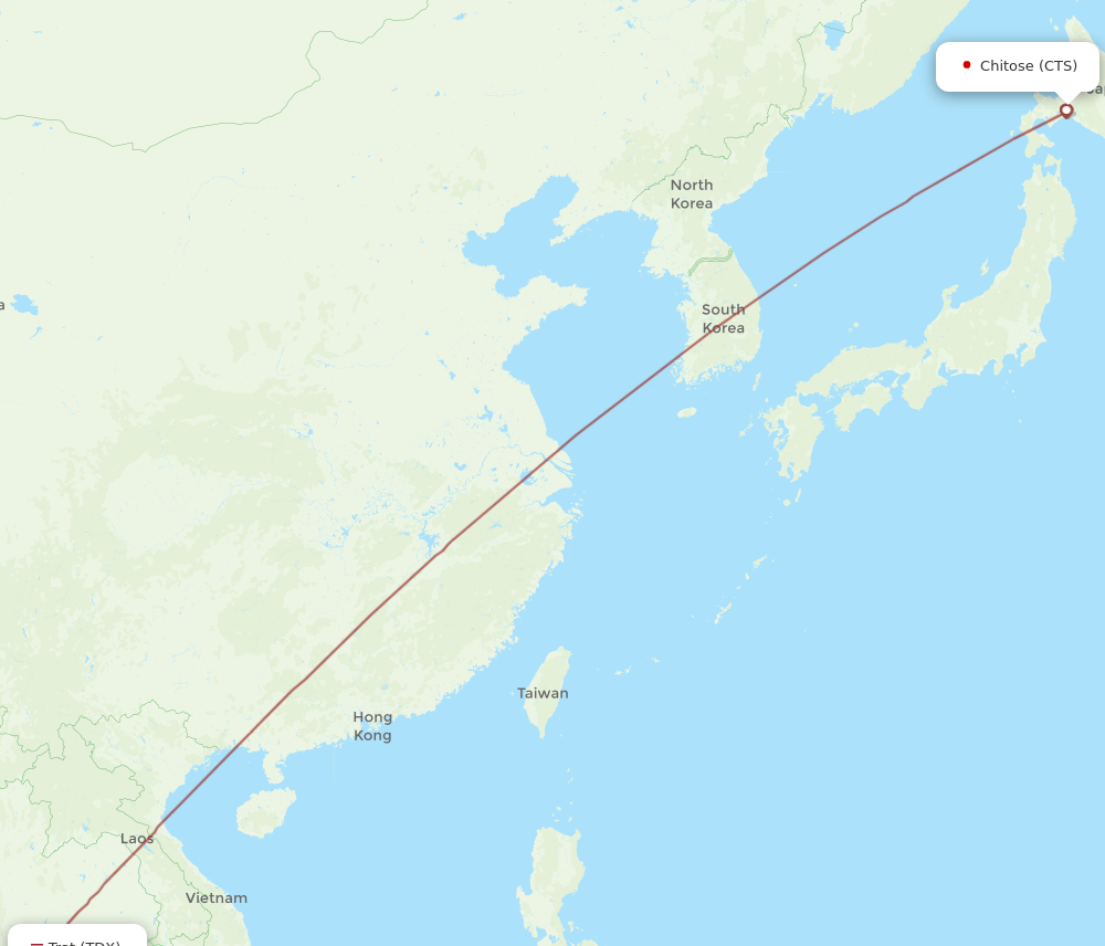 TDX-CTS flight routes
