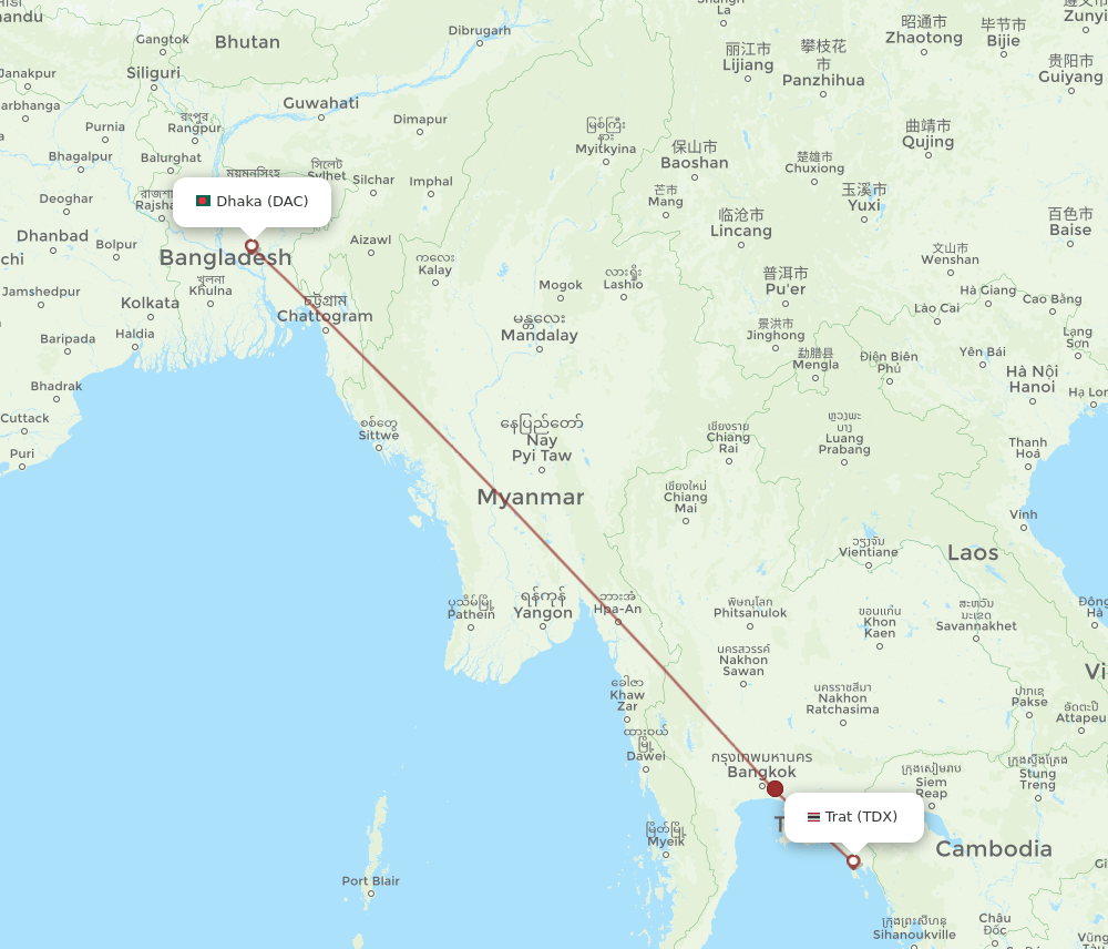TDX-DAC flight routes