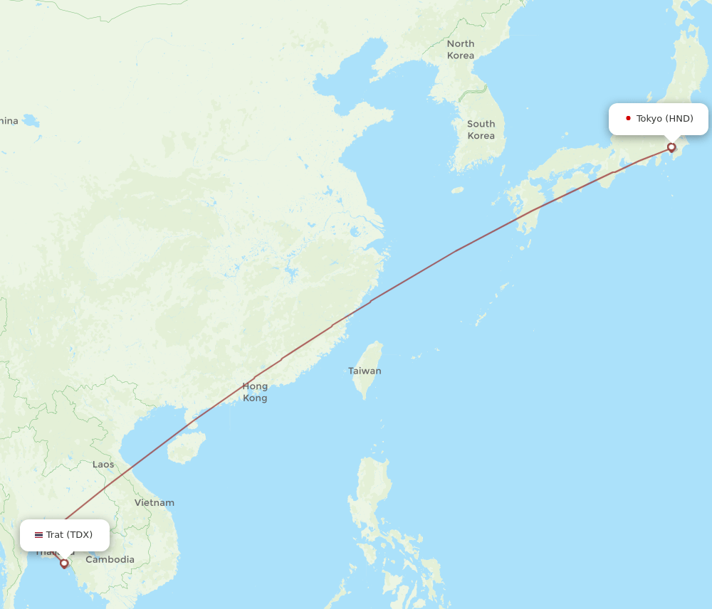 TDX-HND flight routes