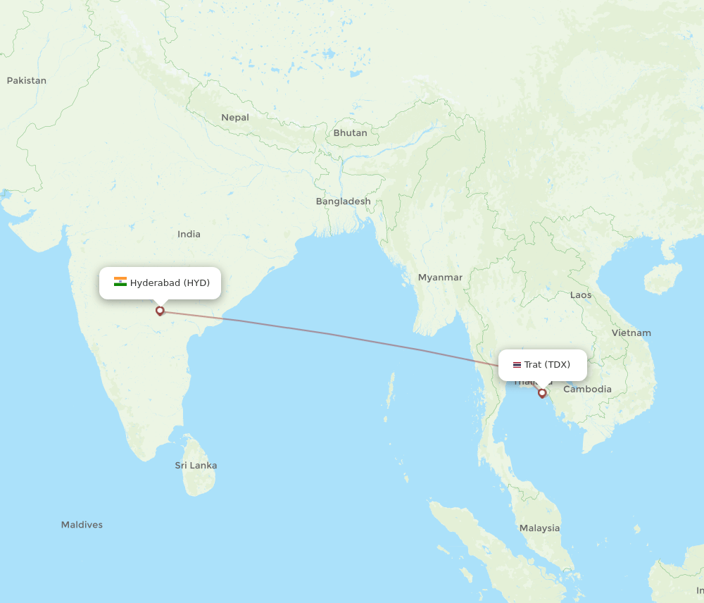TDX-HYD flight routes