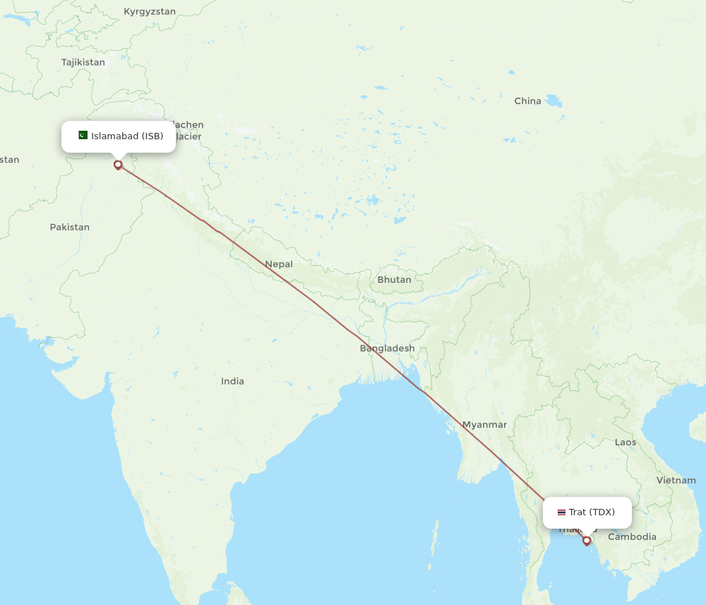 TDX-ISB flight routes