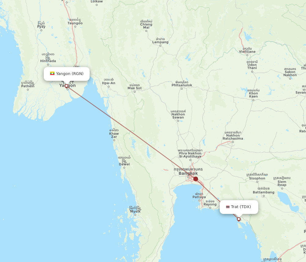 TDX-RGN flight routes
