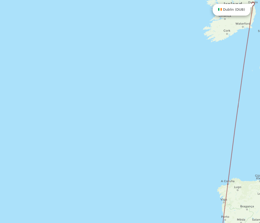 TER to DUB flights and routes map