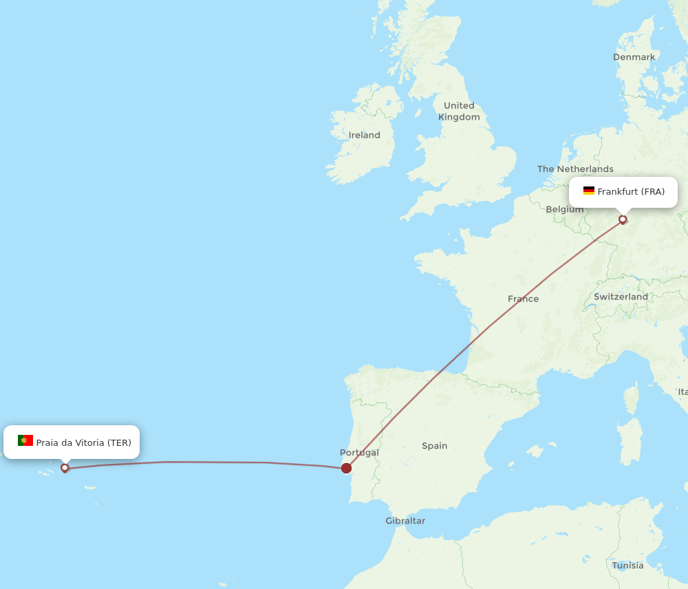 TER to FRA flights and routes map