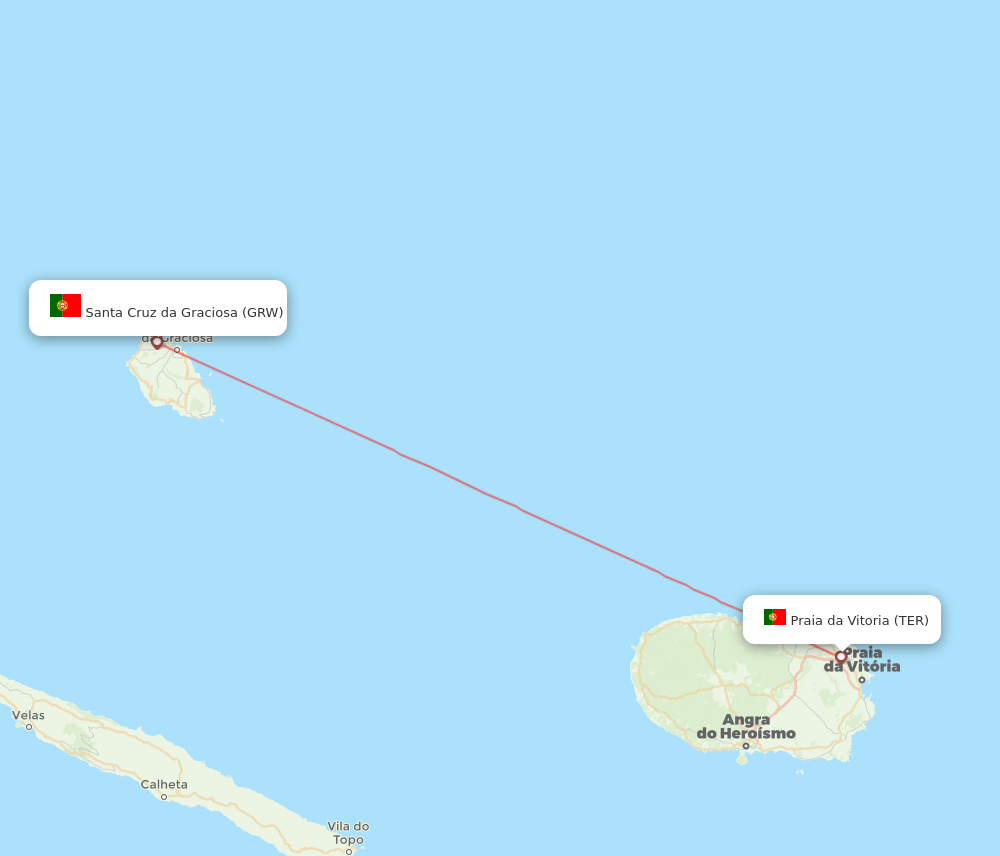 TER to GRW flights and routes map
