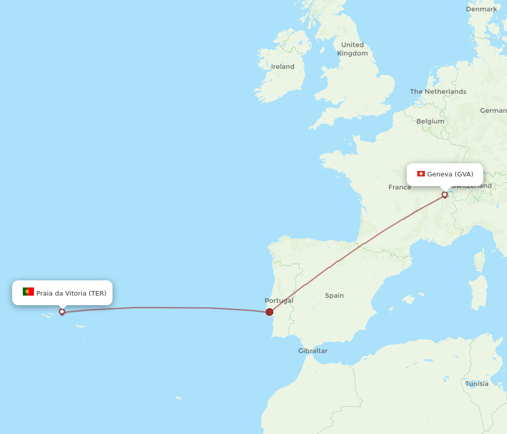 TER to GVA flights and routes map