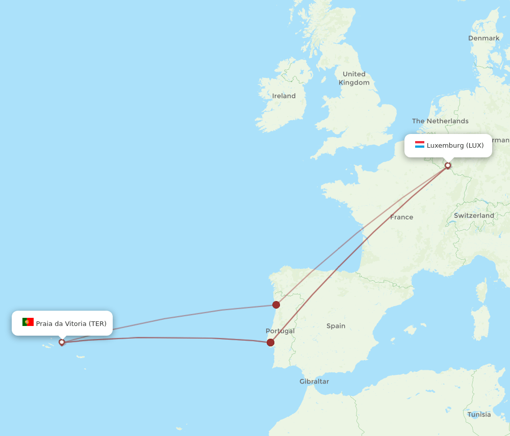 TER-LUX flight routes