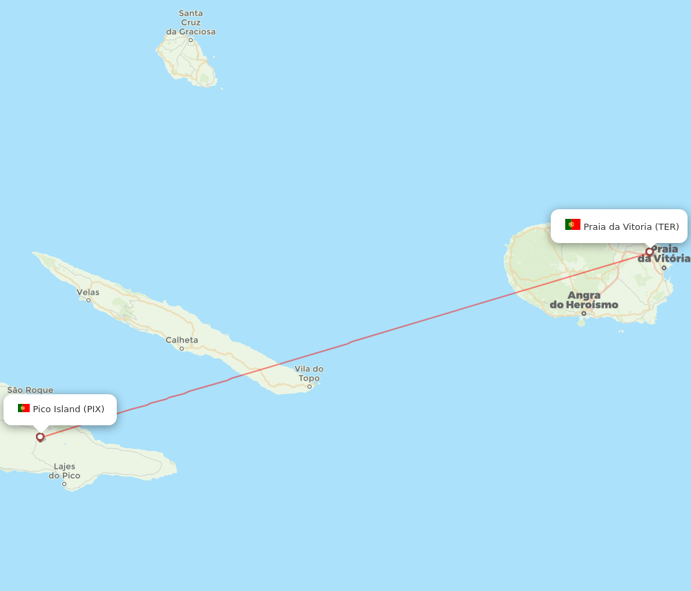 TER to PIX flights and routes map