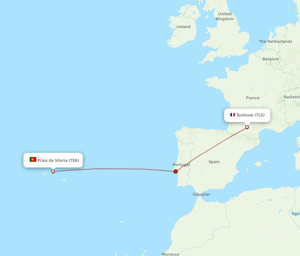 TER to TLS flights and routes map