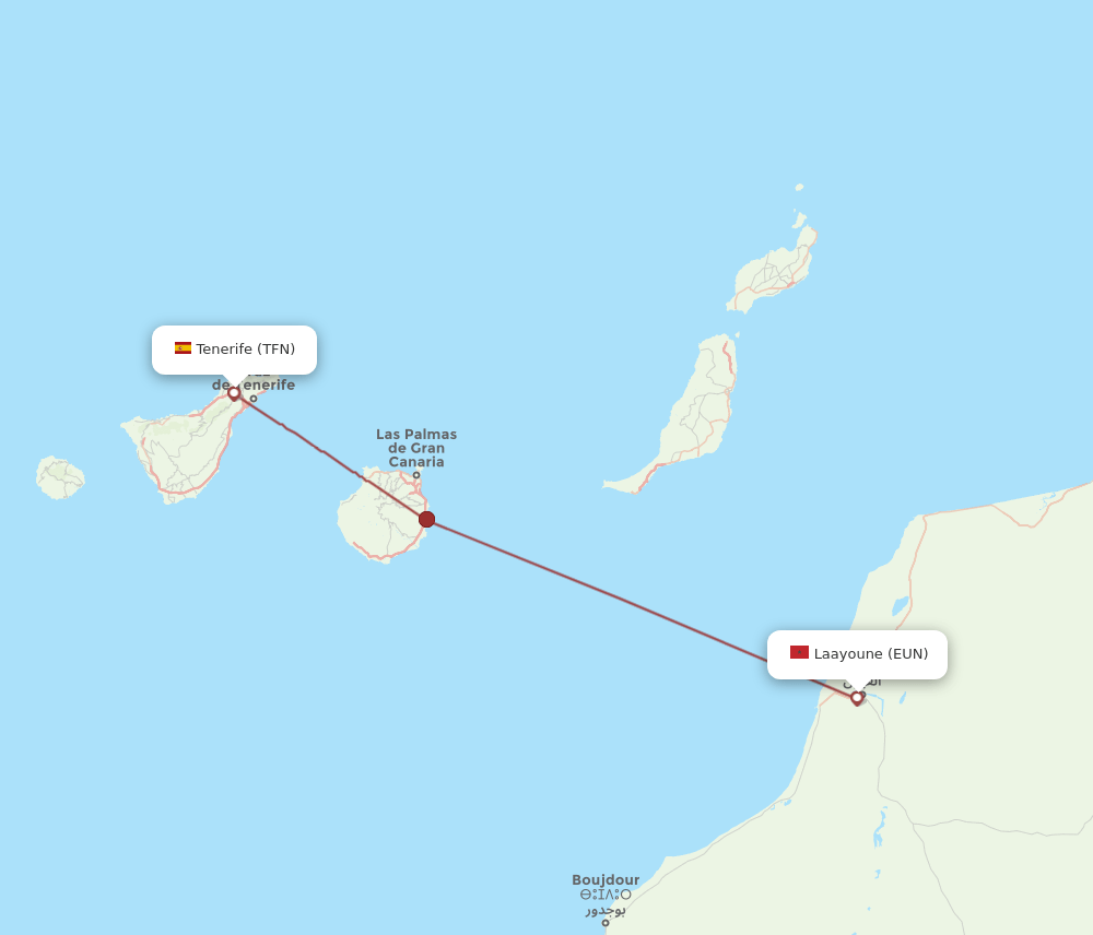 TFN-EUN flight routes