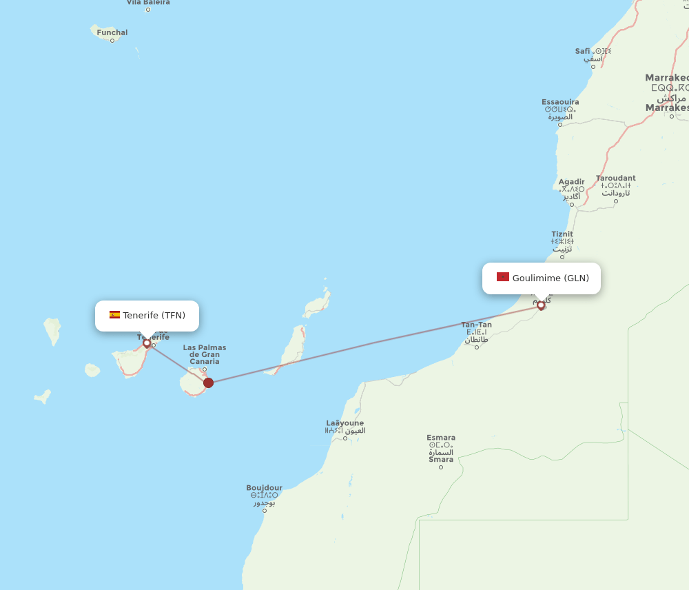 TFN-GLN flight routes