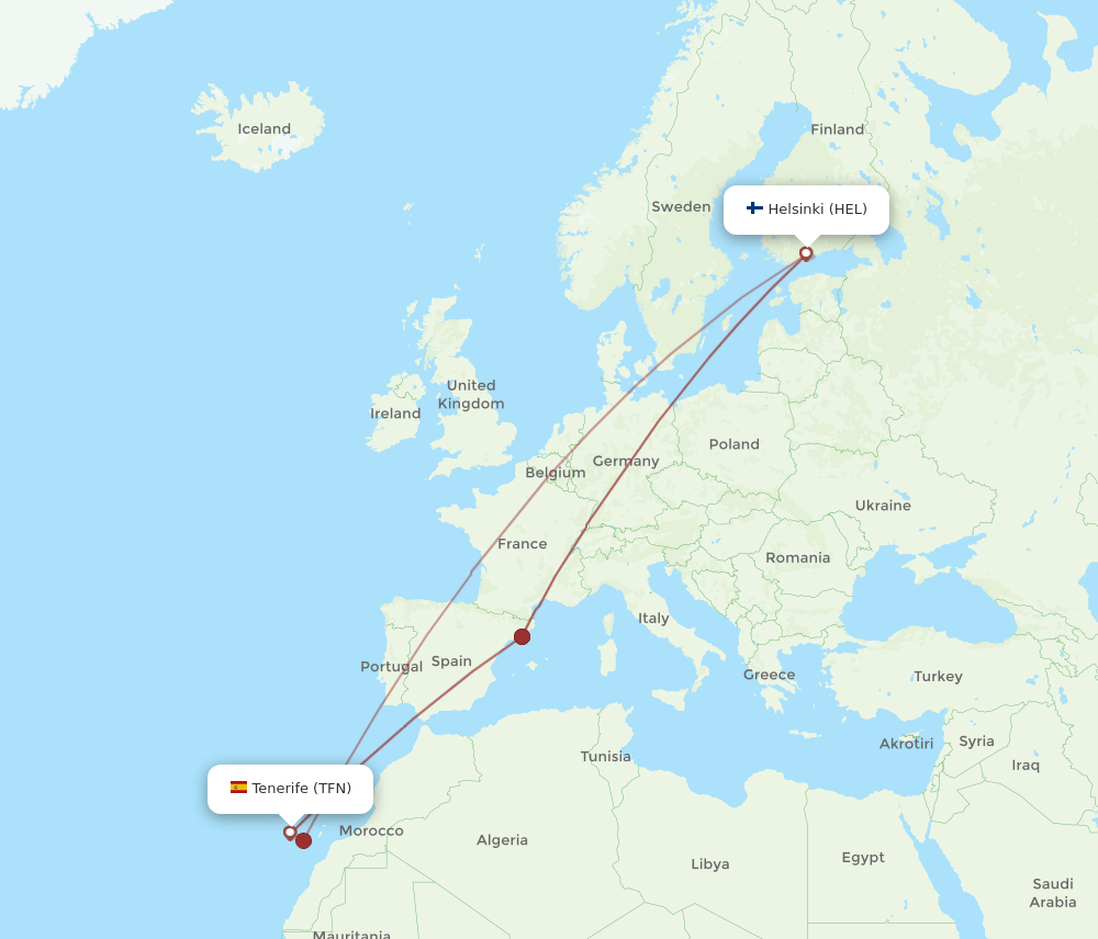 TFN-HEL flight routes