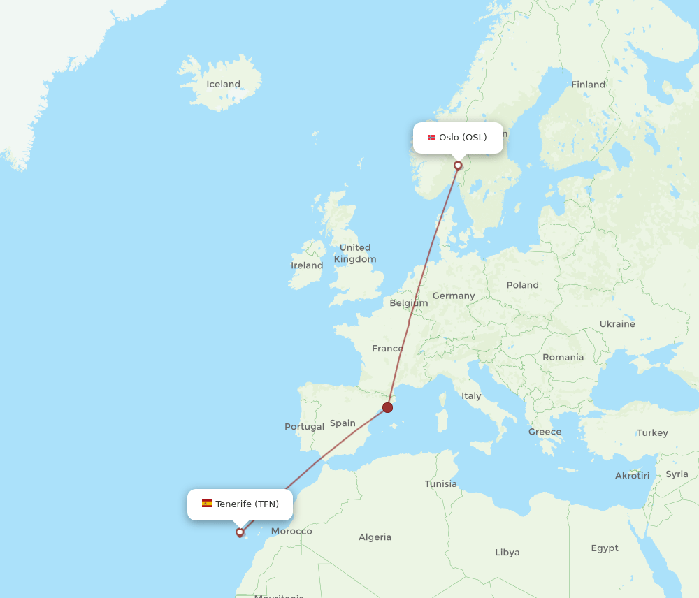 TFN-OSL flight routes