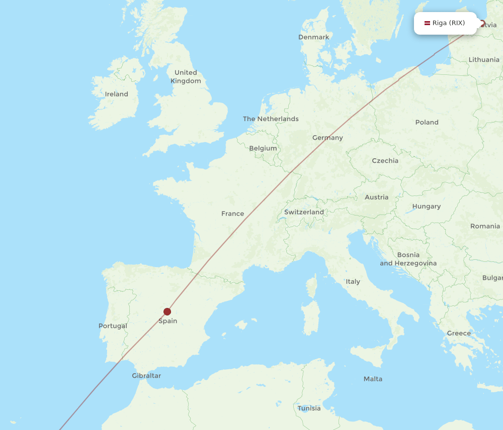 TFN-RIX flight routes