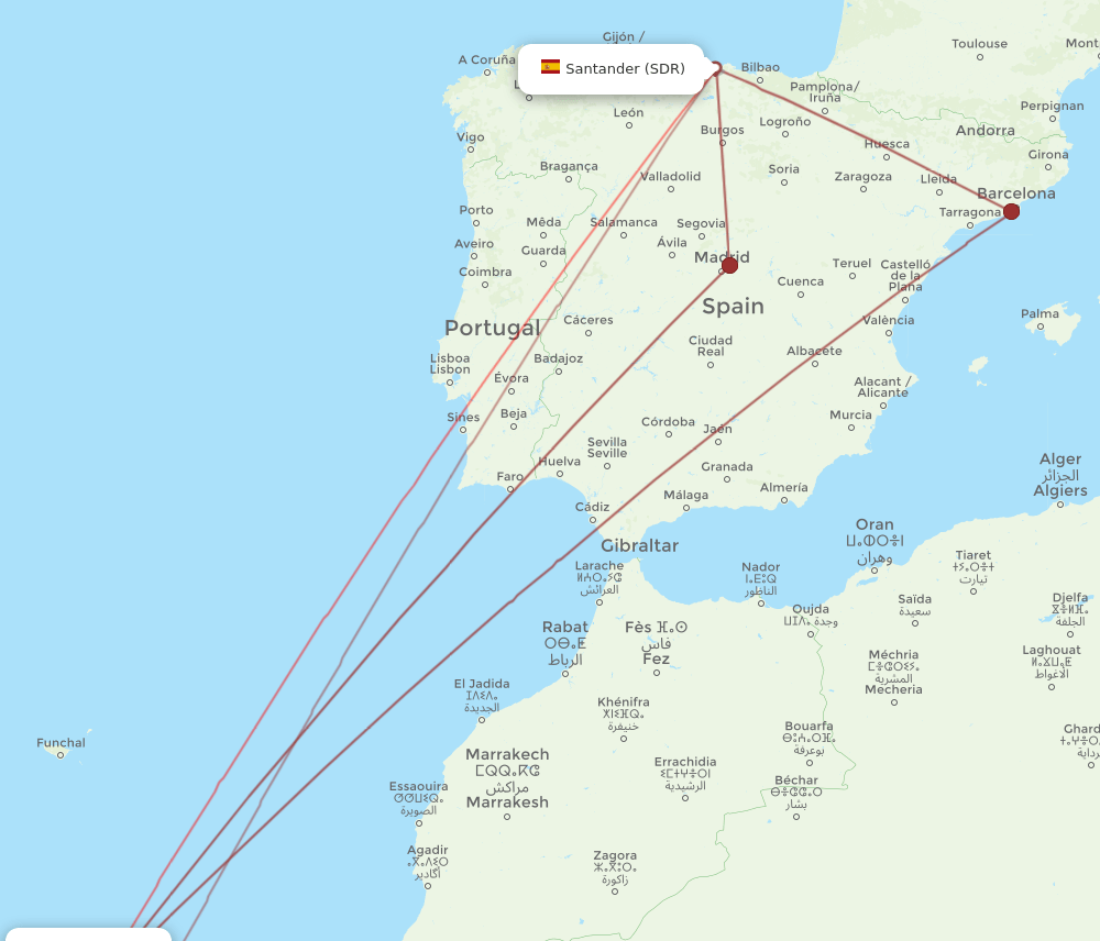 TFN-SDR flight routes