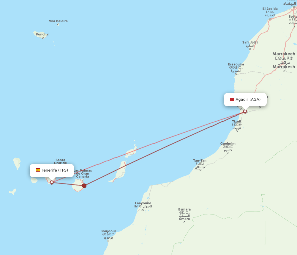 TFS-AGA flight routes