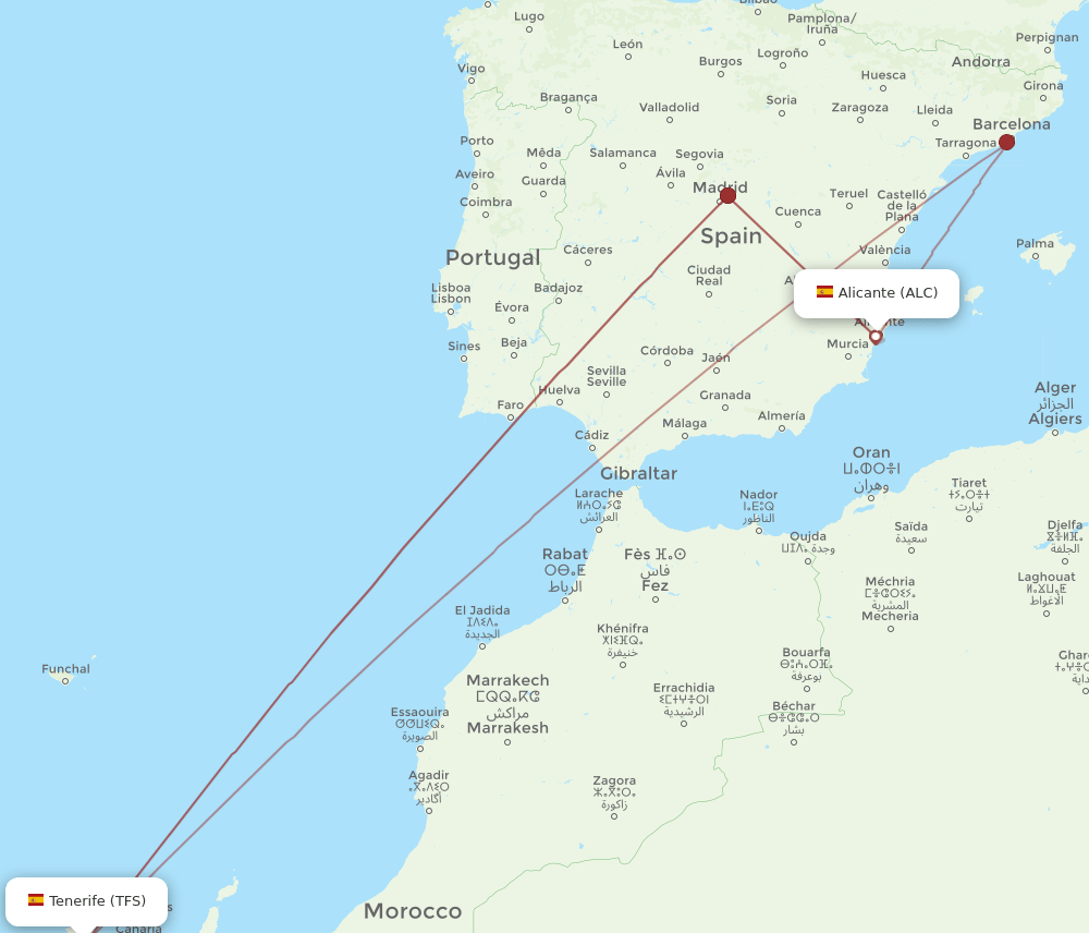 TFS-ALC flight routes