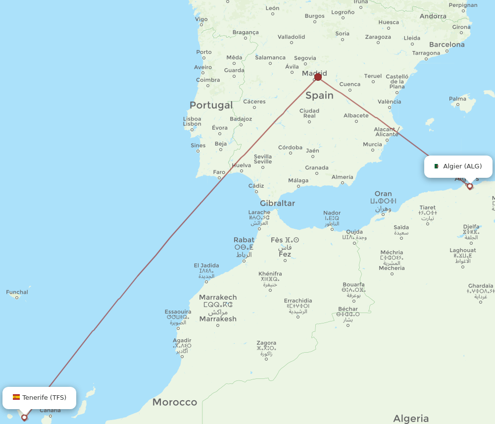 TFS-ALG flight routes