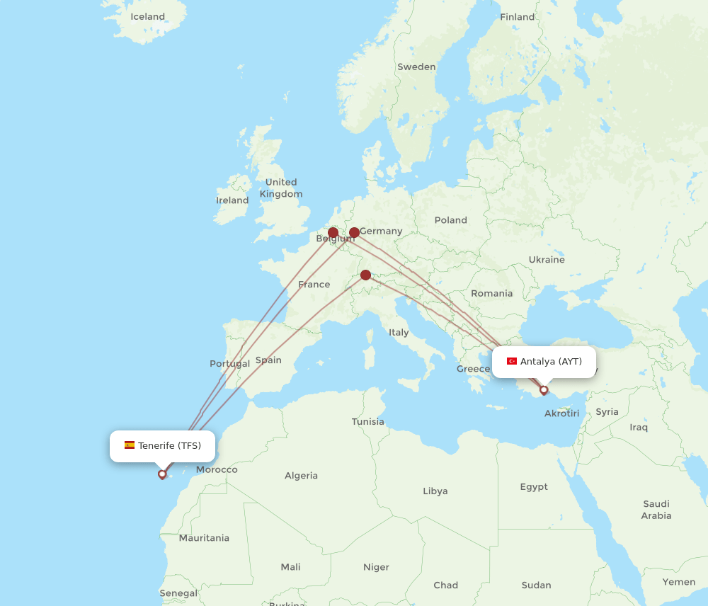 TFS-AYT flight routes