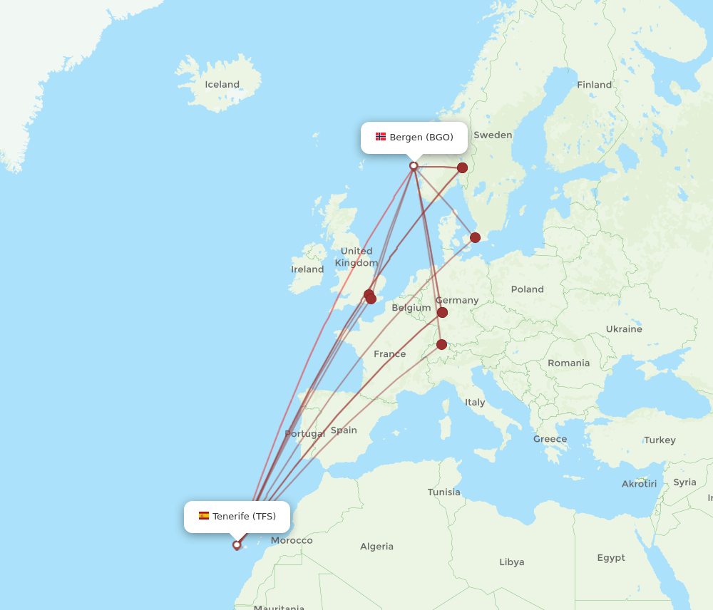 TFS-BGO flight routes