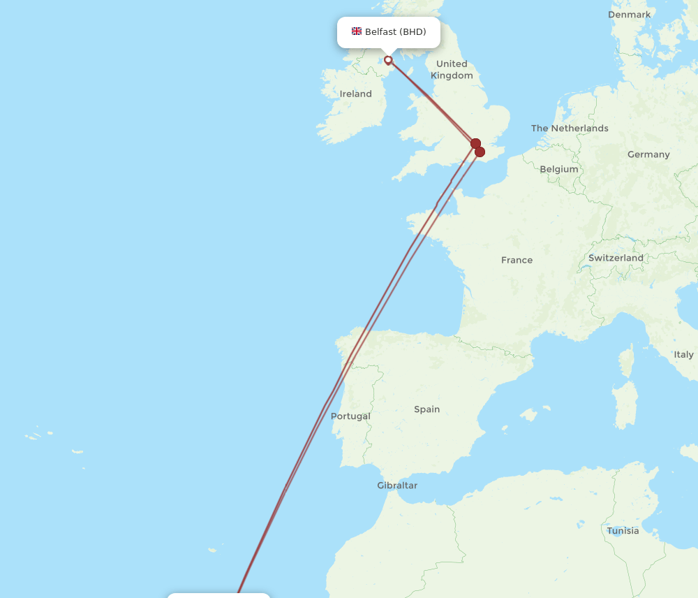 TFS-BHD flight routes