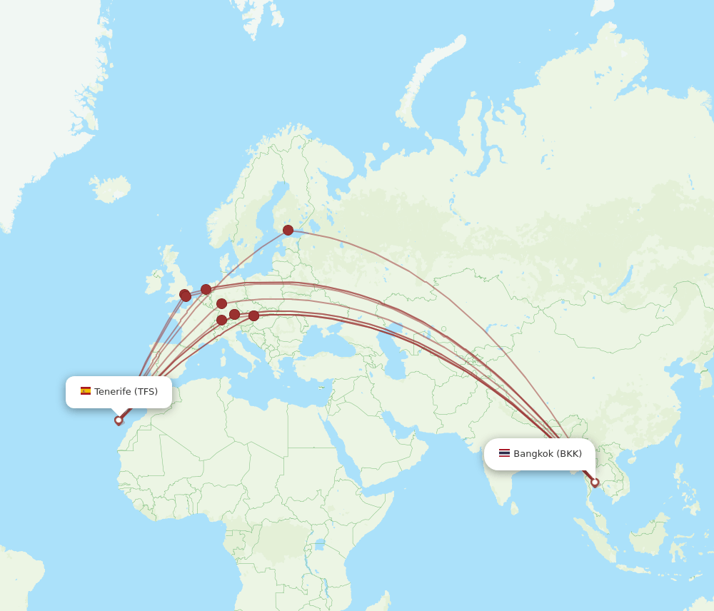 TFS-BKK flight routes