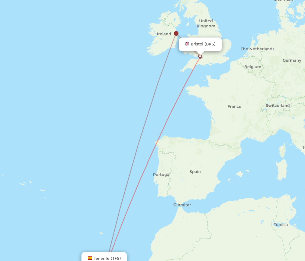 TFS to BRS flights and routes map