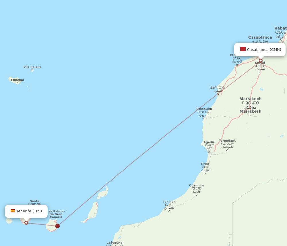 TFS-CMN flight routes