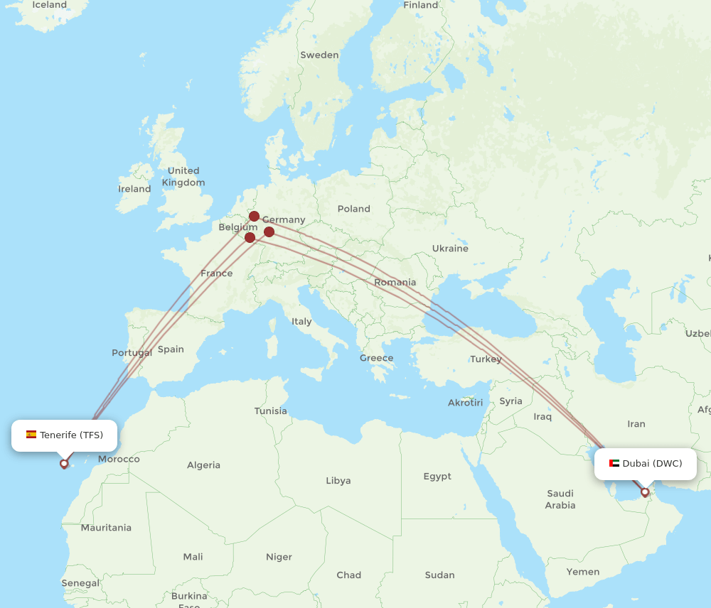 TFS-DWC flight routes