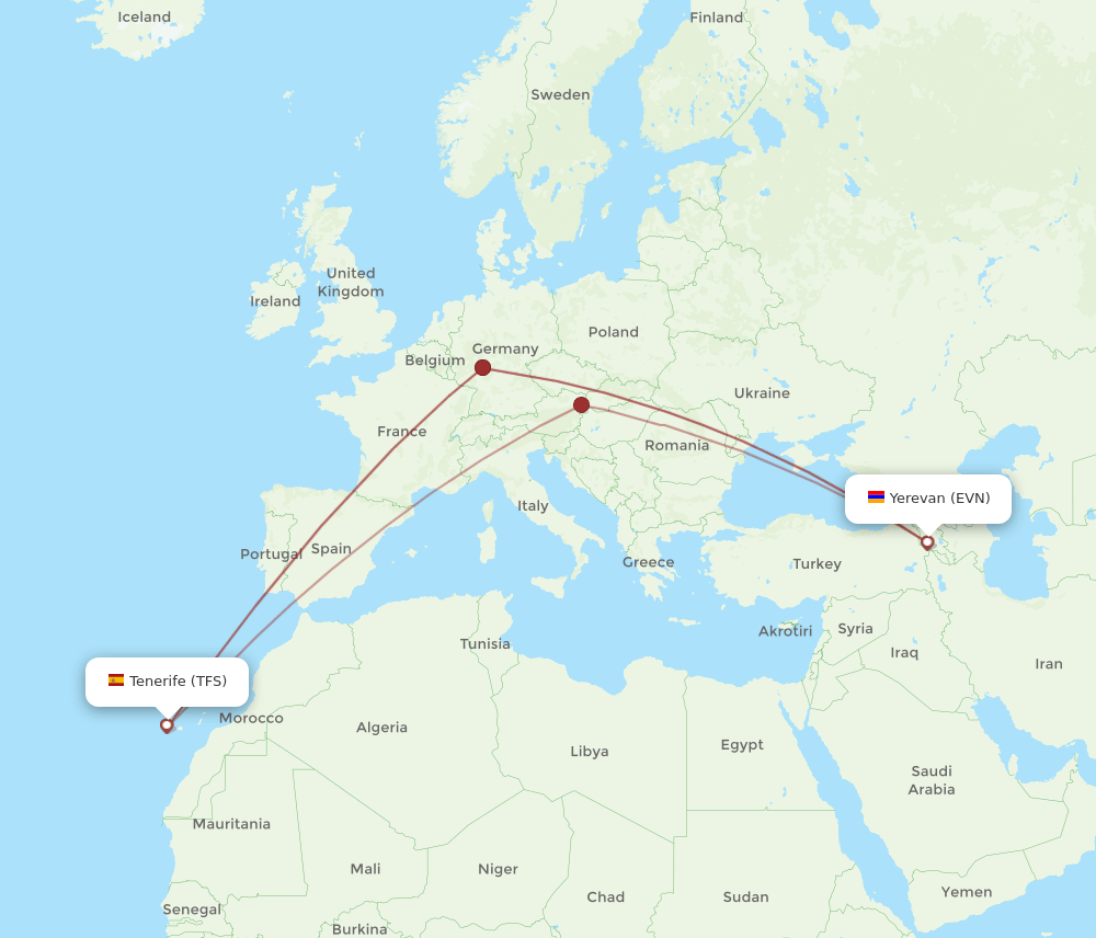 TFS-EVN flight routes