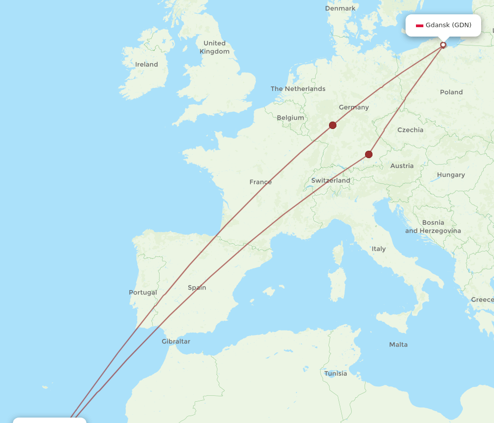 TFS-GDN flight routes
