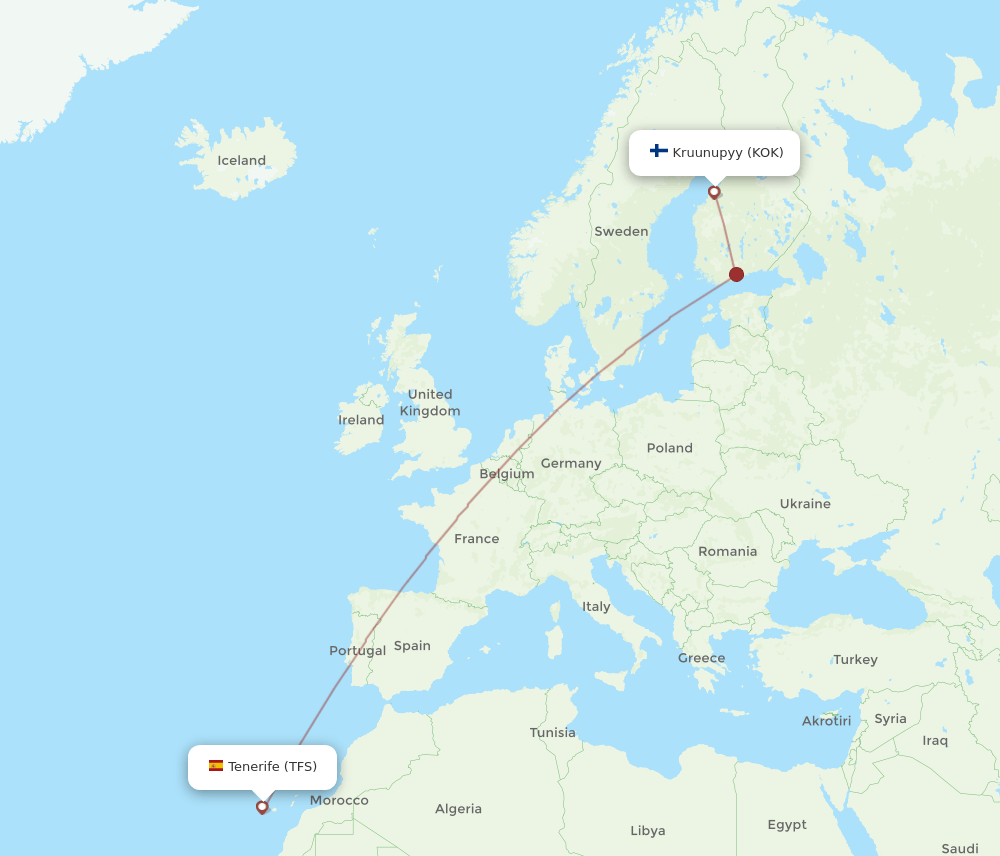 TFS-KOK flight routes