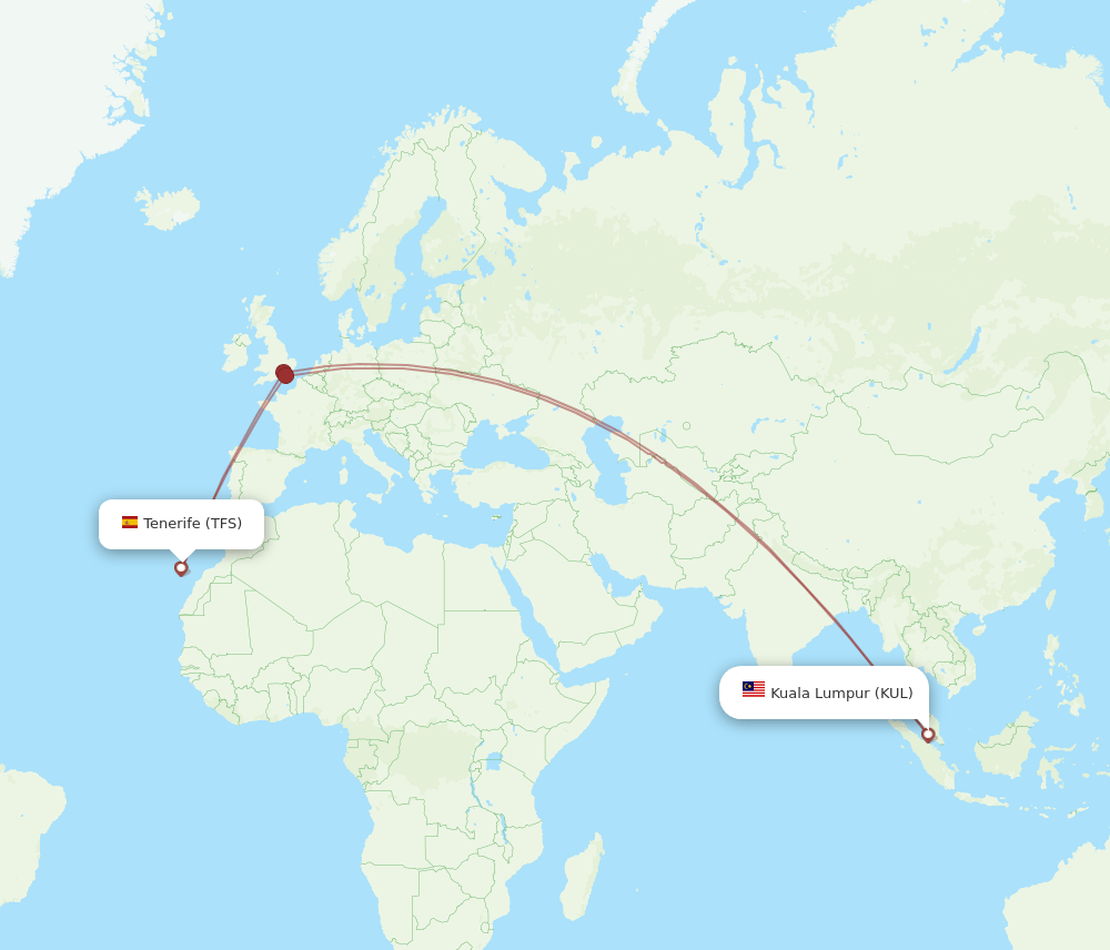 TFS-KUL flight routes