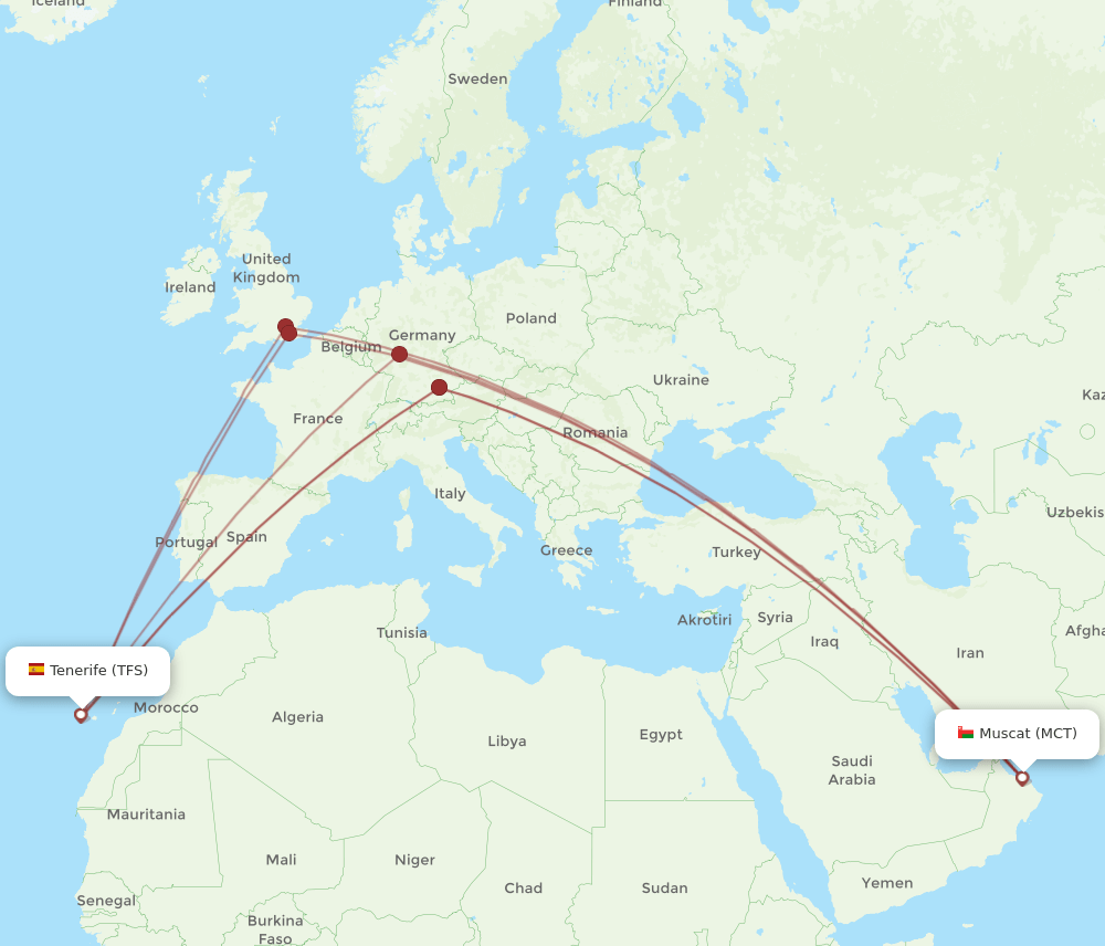 TFS-MCT flight routes