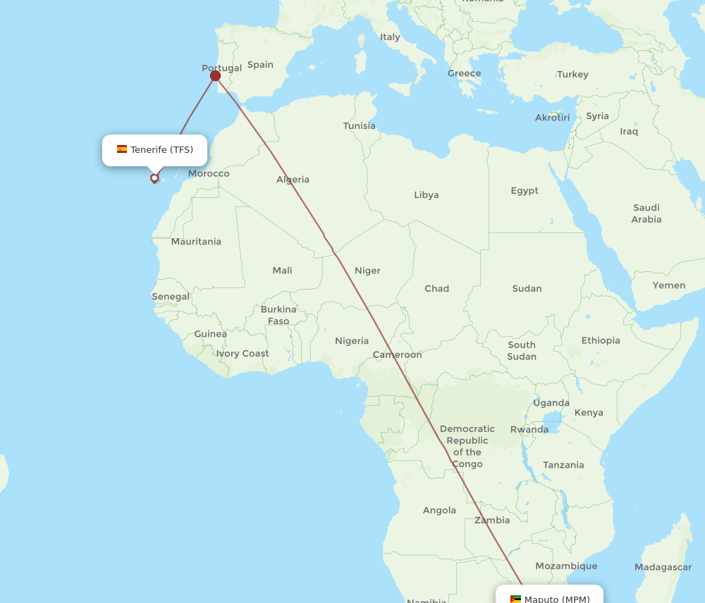TFS to MPM flights and routes map