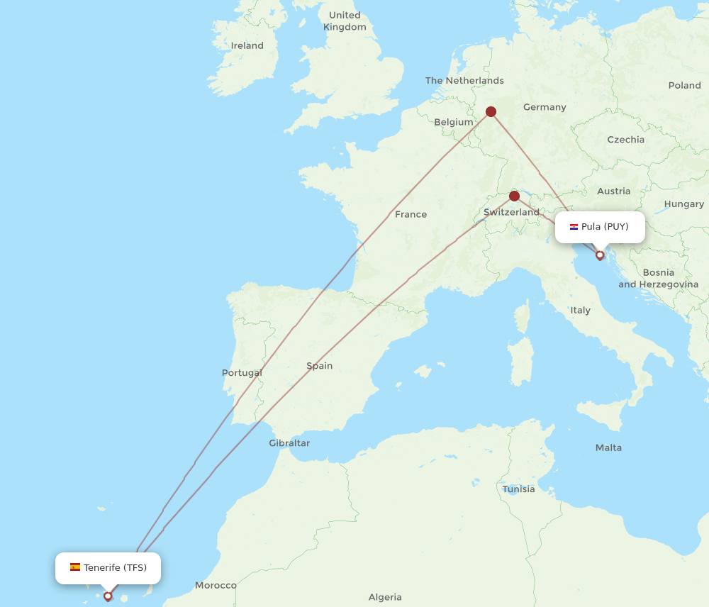 TFS-PUY flight routes