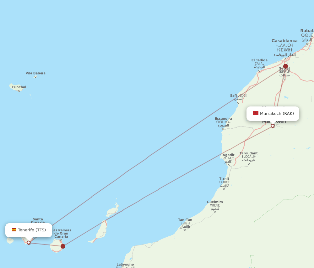 TFS-RAK flight routes
