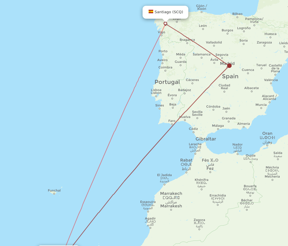 TFS-SCQ flight routes