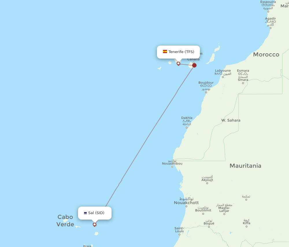 TFS-SID flight routes