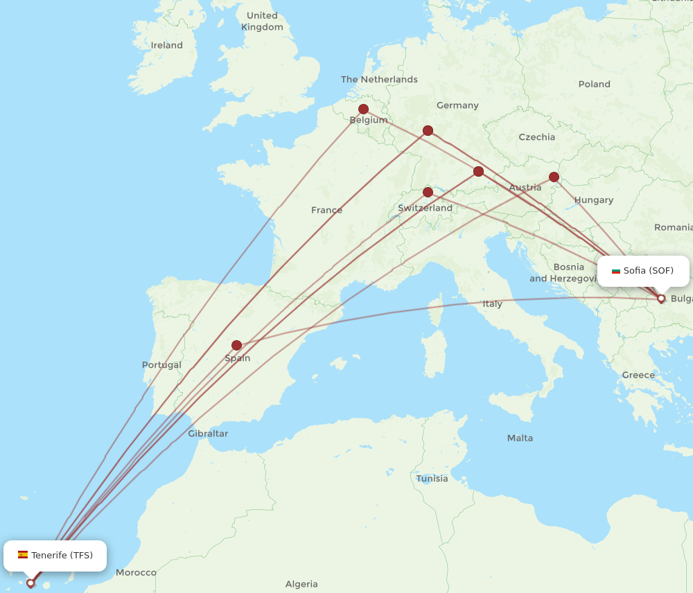 TFS-SOF flight routes