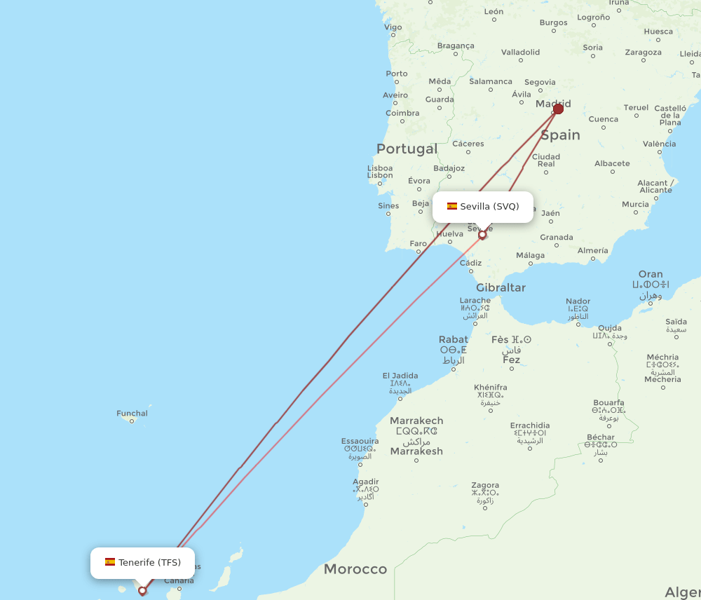 TFS-SVQ flight routes