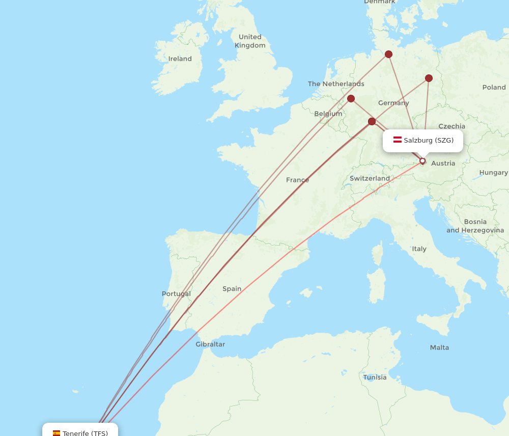 TFS-SZG flight routes