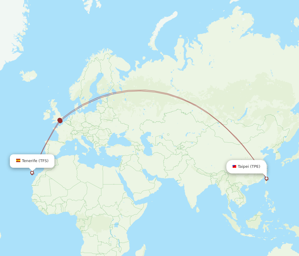 TFS-TPE flight routes