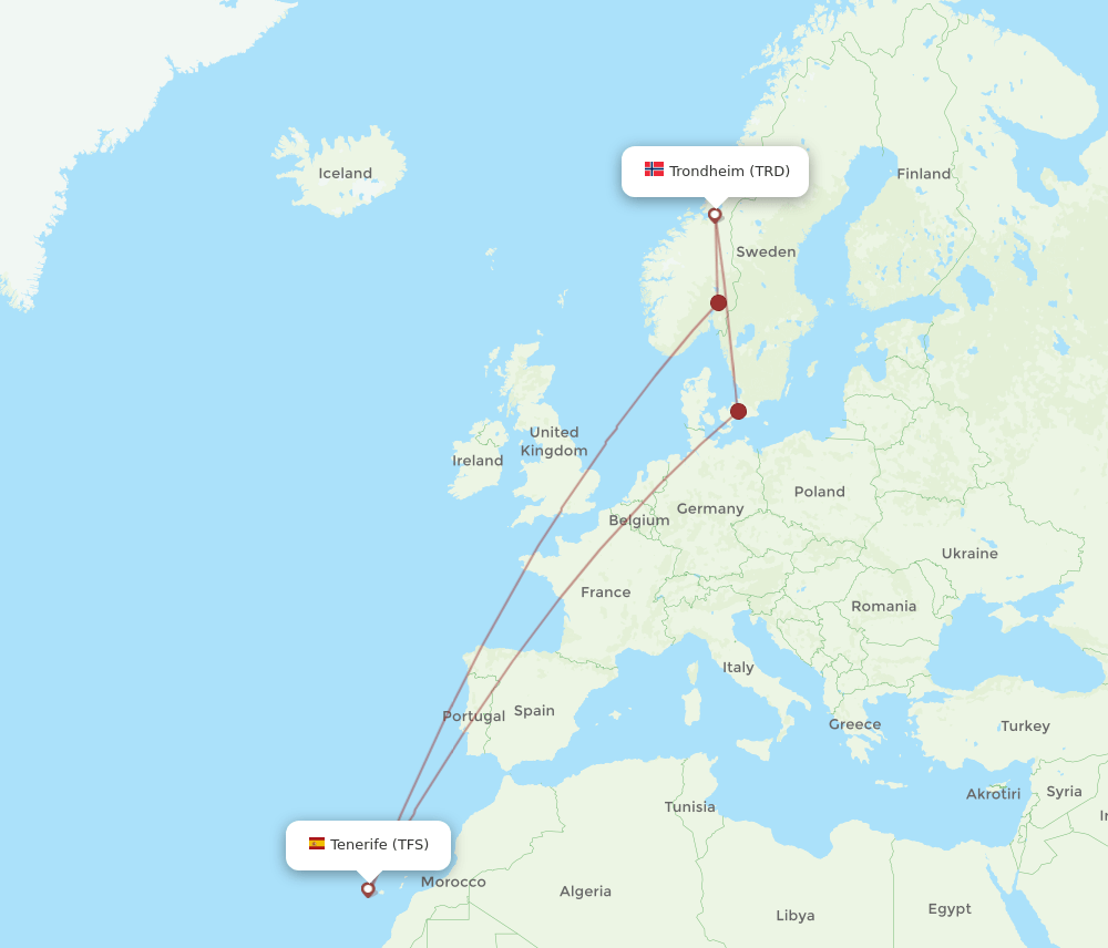 TFS-TRD flight routes
