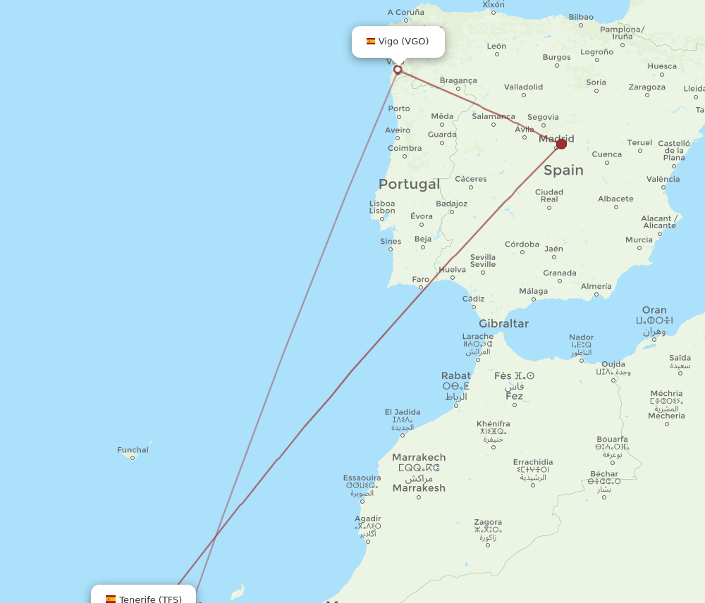 TFS-VGO flight routes