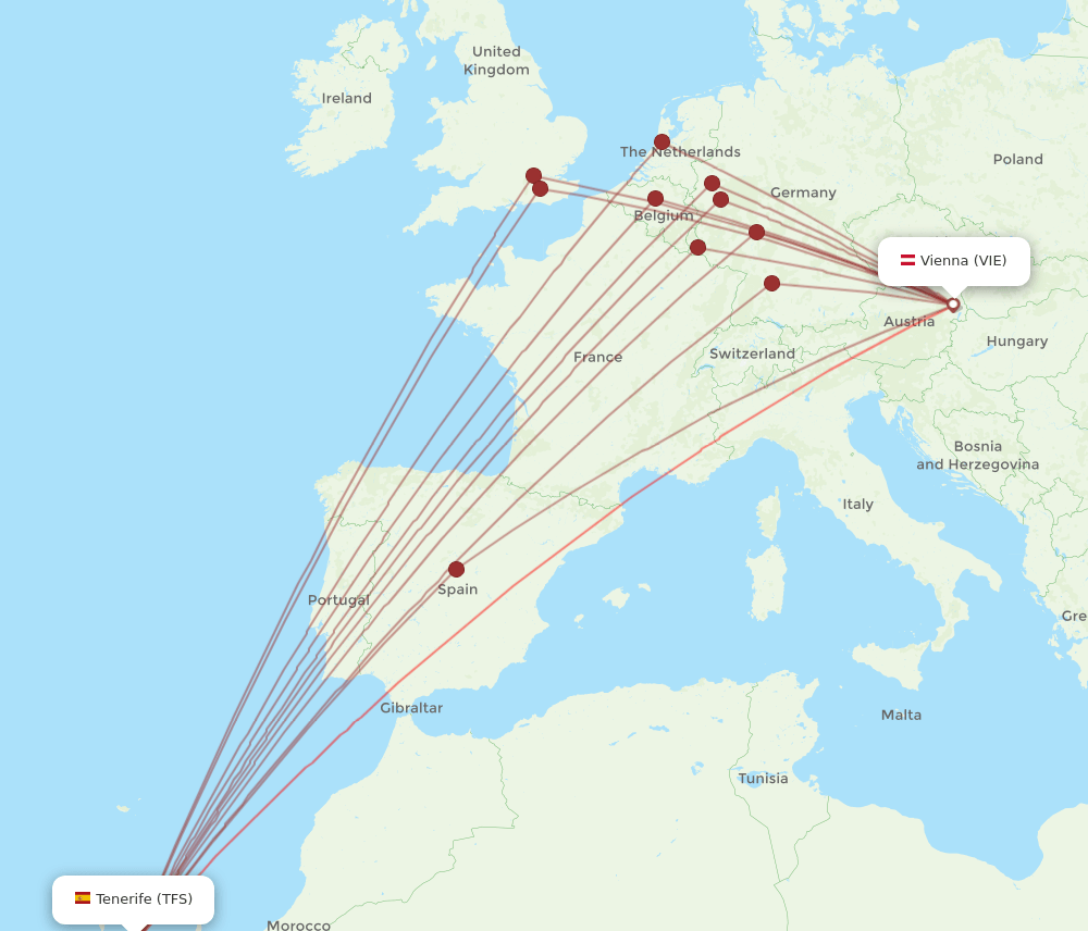 TFS-VIE flight routes