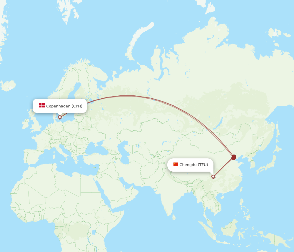 TFU-CPH flight routes
