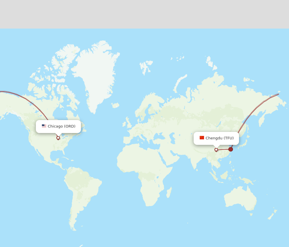 TFU-ORD flight routes
